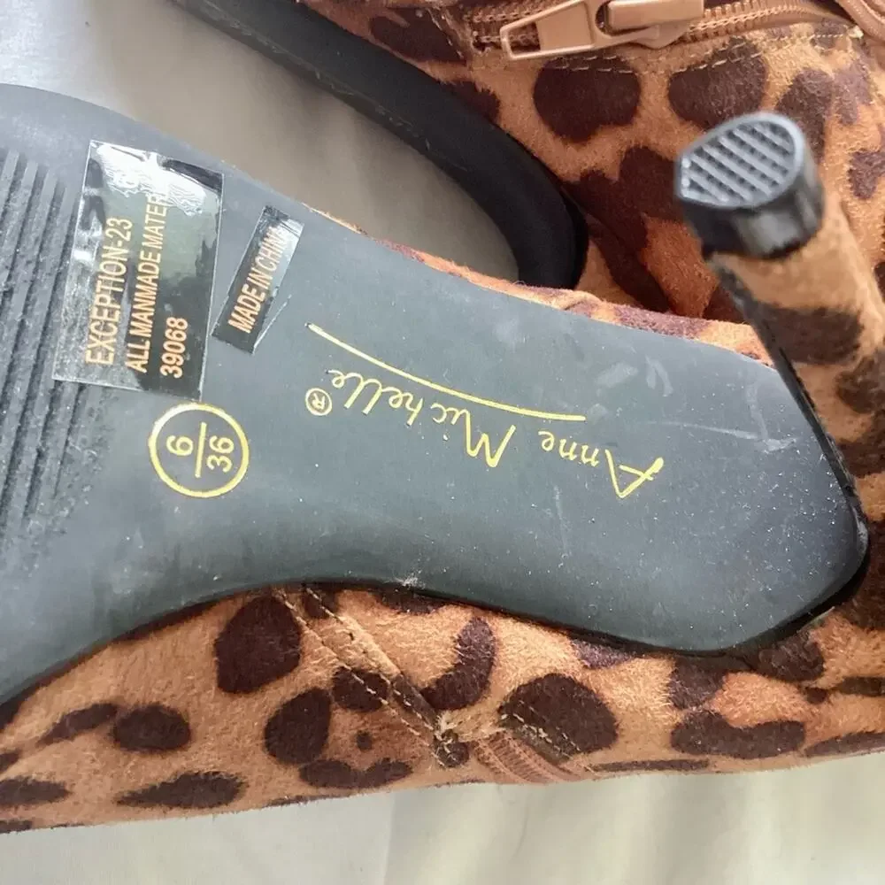 NWOT Anne Michelle Thigh High Peep Toe Stilettos